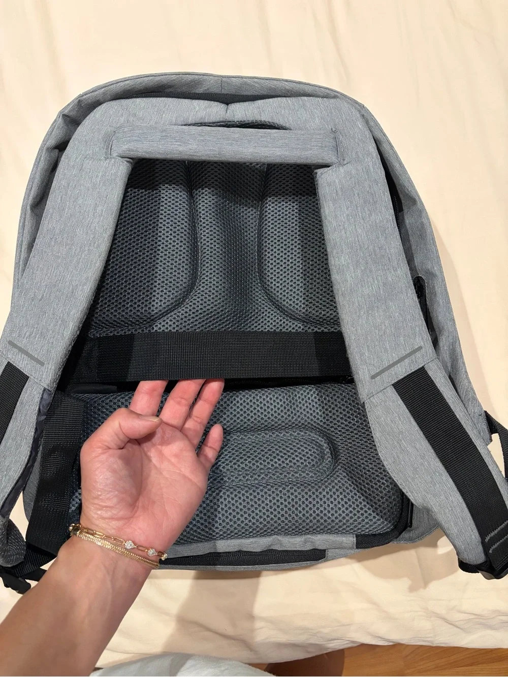 Bobby Original Grey/Coral Anti Theft Travel Backpack